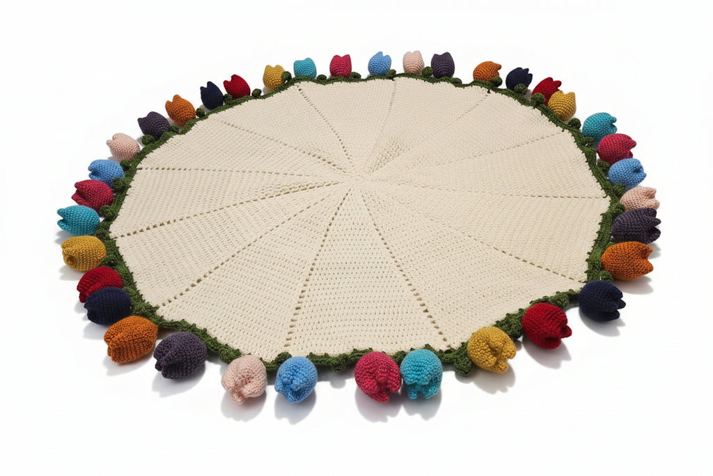 Small Tulips Bouquet Blanket